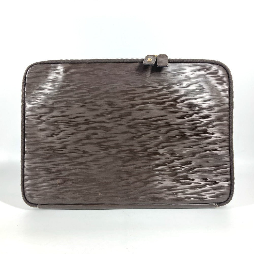 FENDI Clutch bag leather Brown   FF logo Women