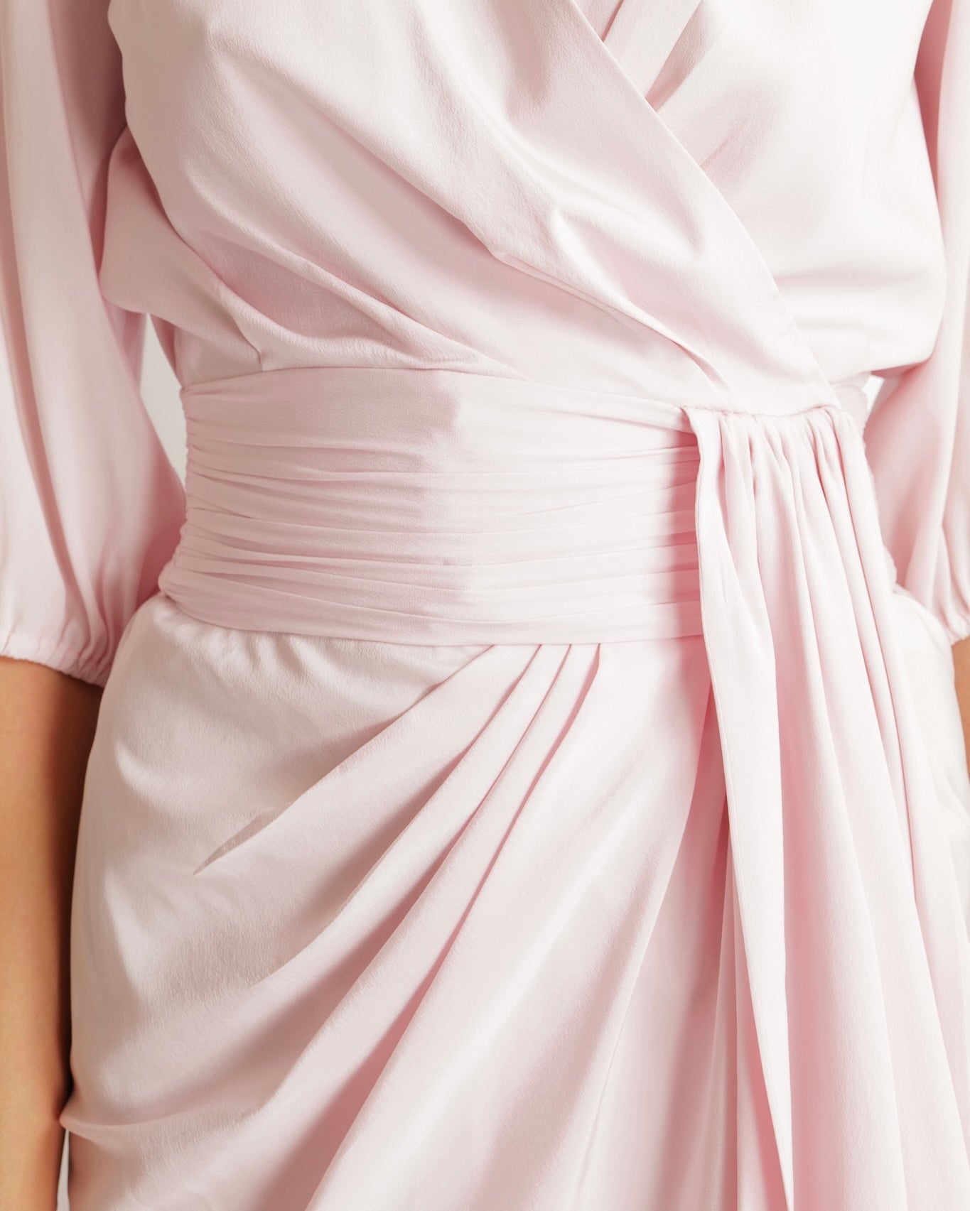 Alexandre Vauthier Light Pink Silk Mini Dress with Pleat Details Size FR 36 (UK 8)