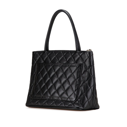 Black Chanel Caviar Medallion Tote