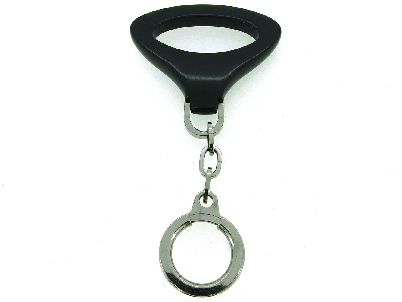 LOUIS VUITTON Key ring M63832 Black Silver Porto Crepe Z