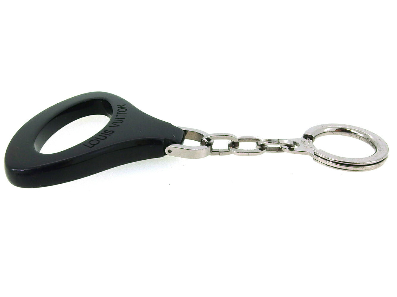 LOUIS VUITTON Key ring M63832 Black Silver Porto Crepe Z