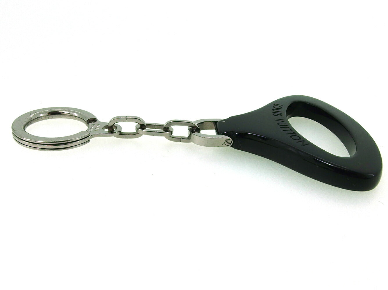 LOUIS VUITTON Key ring M63832 Black Silver Porto Crepe Z