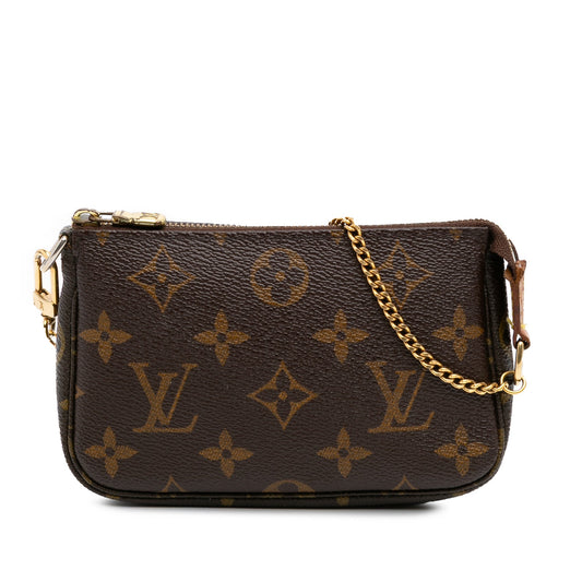 Brown Louis Vuitton Monogram Mini Pochette Accessoires Handbag