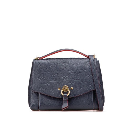 Blue Louis Vuitton Monogram Empreinte Blanche BB Satchel