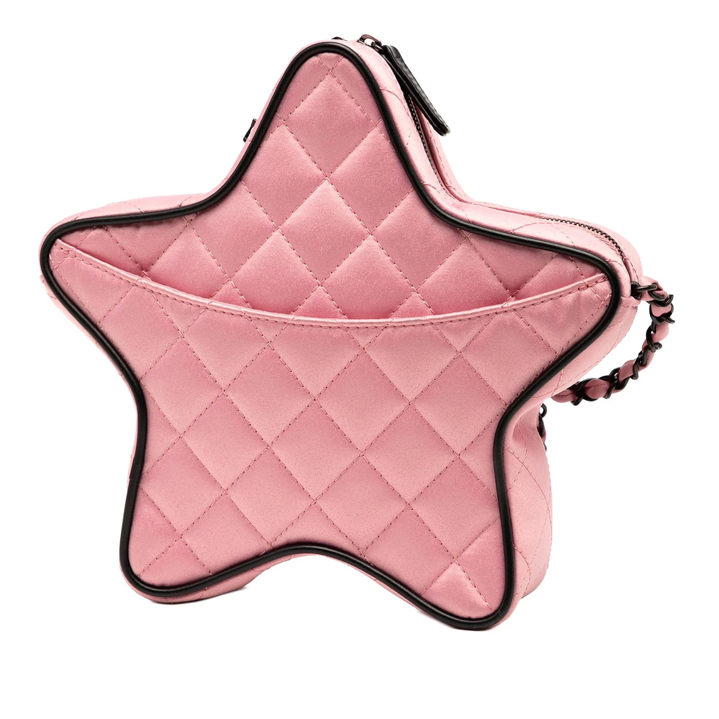 Pink Chanel Quilted Satin Walk Of Fame Star Crossbody