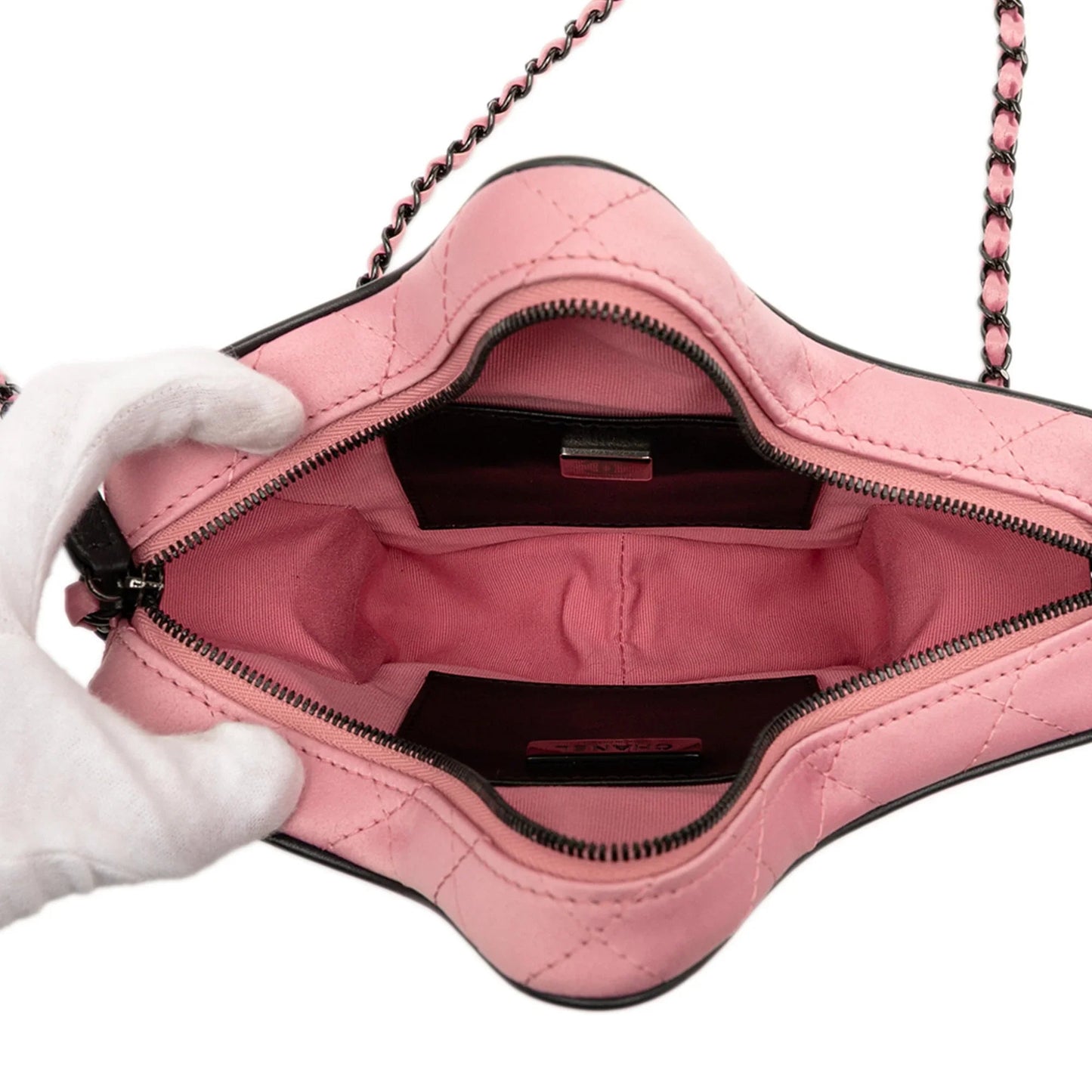 Pink Chanel Quilted Satin Walk Of Fame Star Crossbody