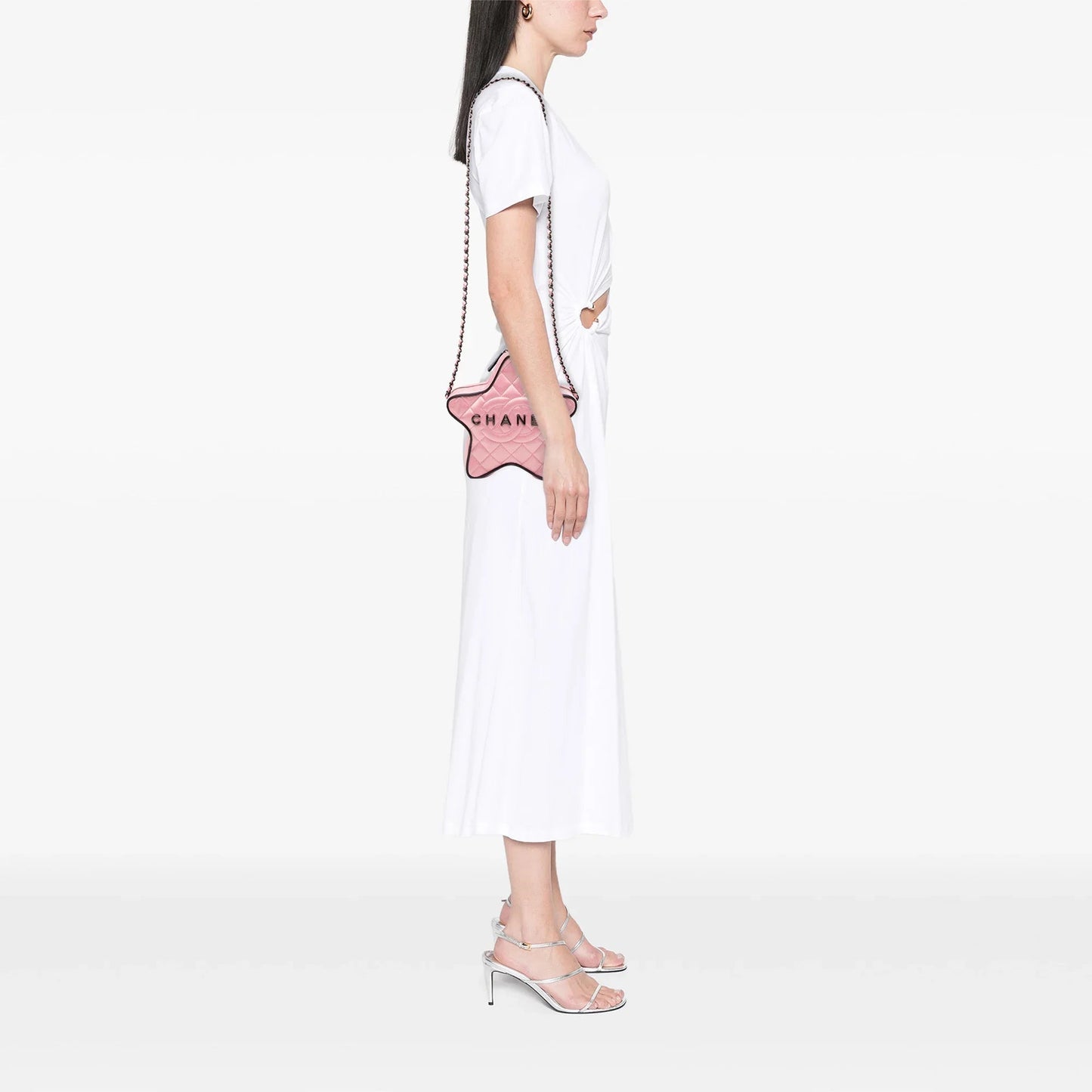 Pink Chanel Quilted Satin Walk Of Fame Star Crossbody