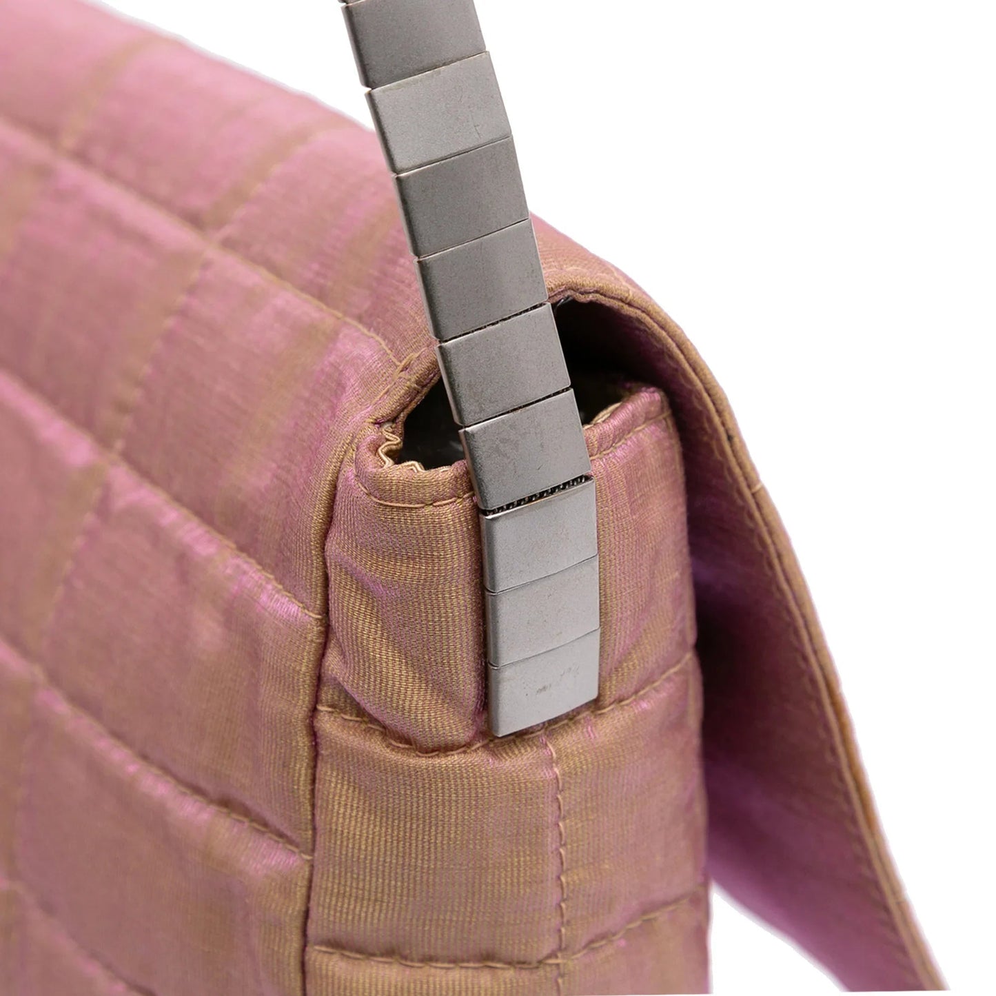 Pink Chanel Quilted Iridescent Nylon Mademoiselle Flap Shoulder Bag