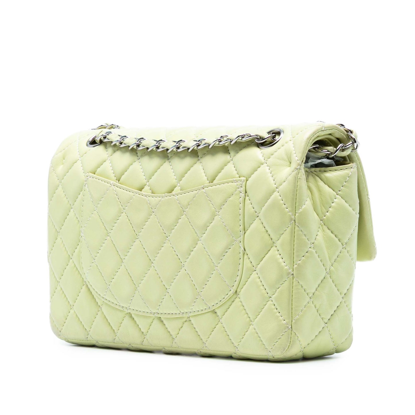 Pastel Green Chanel Medium Classic Lambskin Double Flap Shoulder Bag