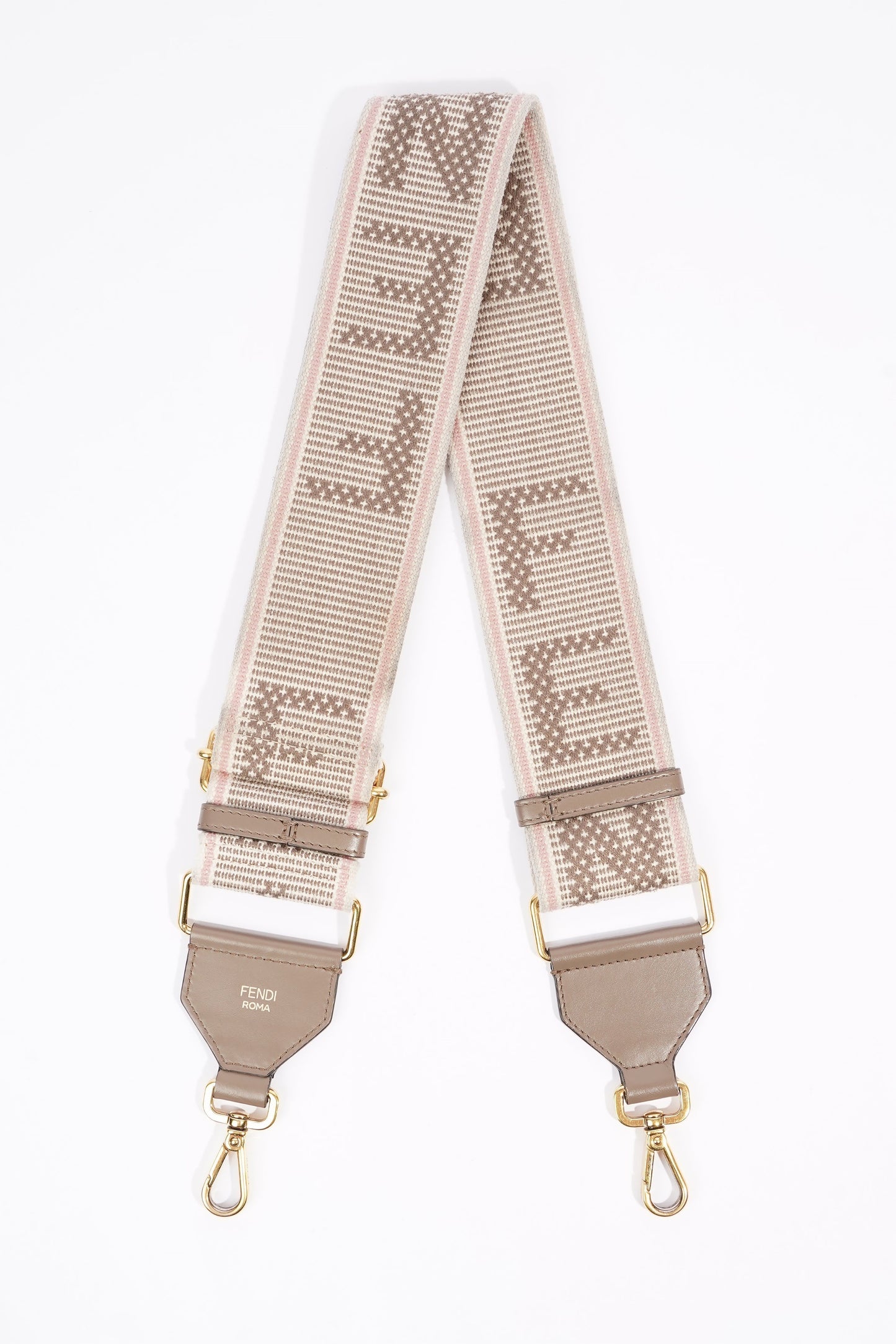 Fendi Canvas Strap Grey / Pink / White Canvas