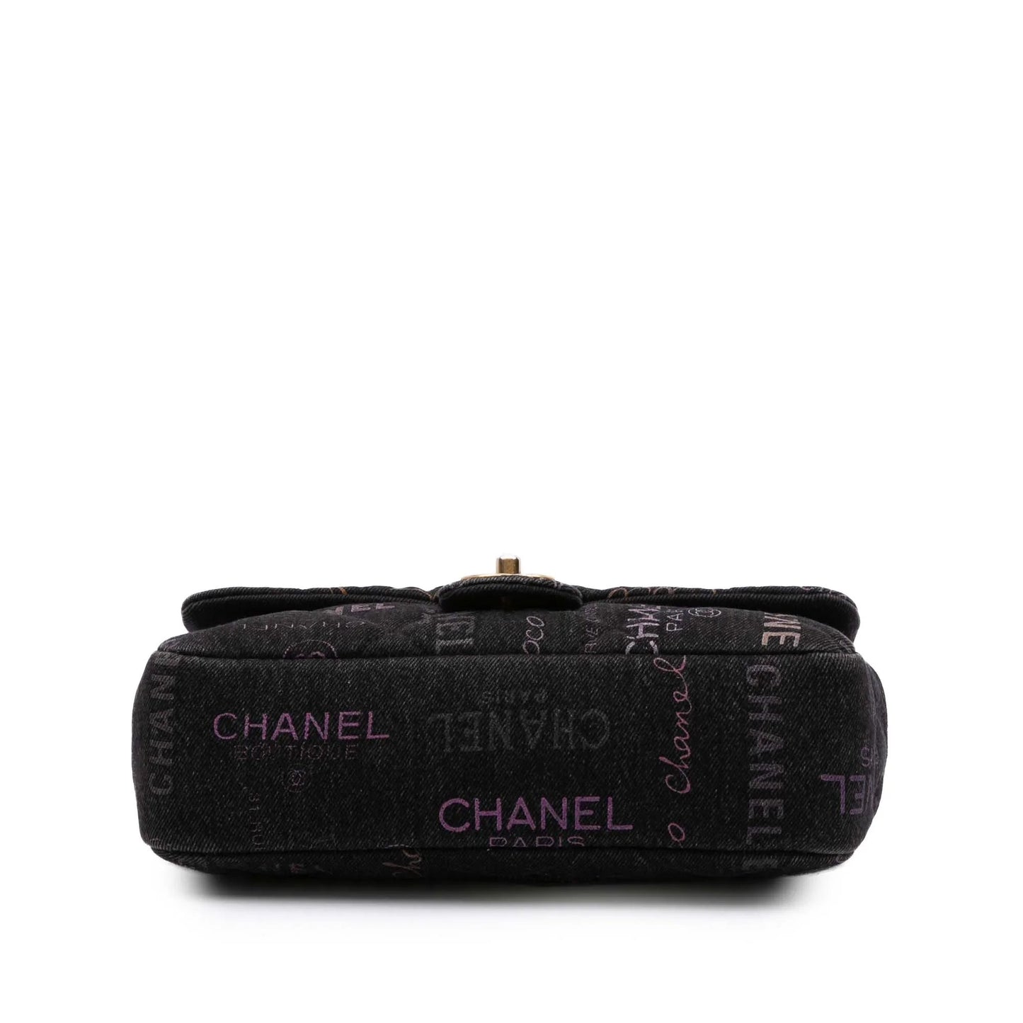Black Chanel Medium Quilted Denim Mood Flap Crossbody Bag