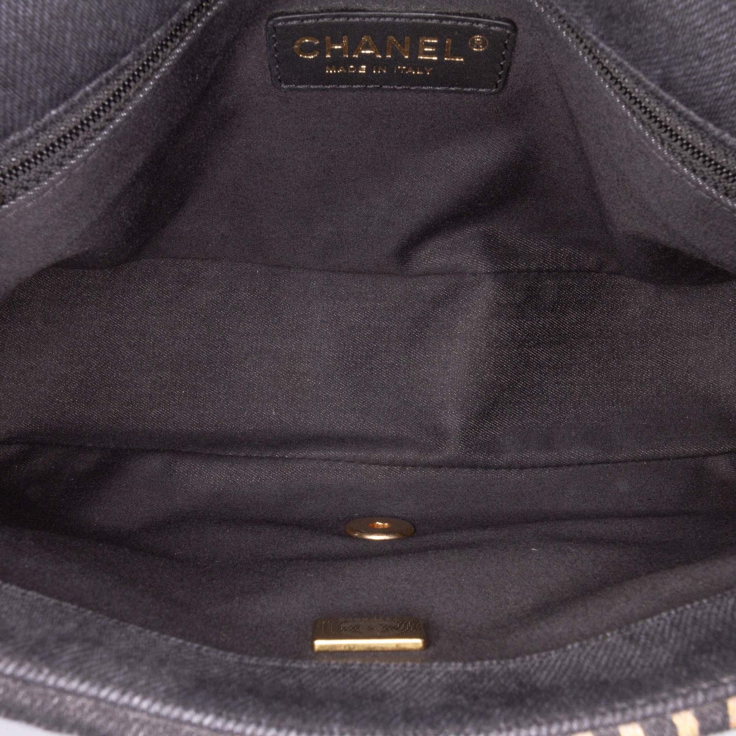 Black Chanel Medium Quilted Denim Mood Flap Crossbody Bag
