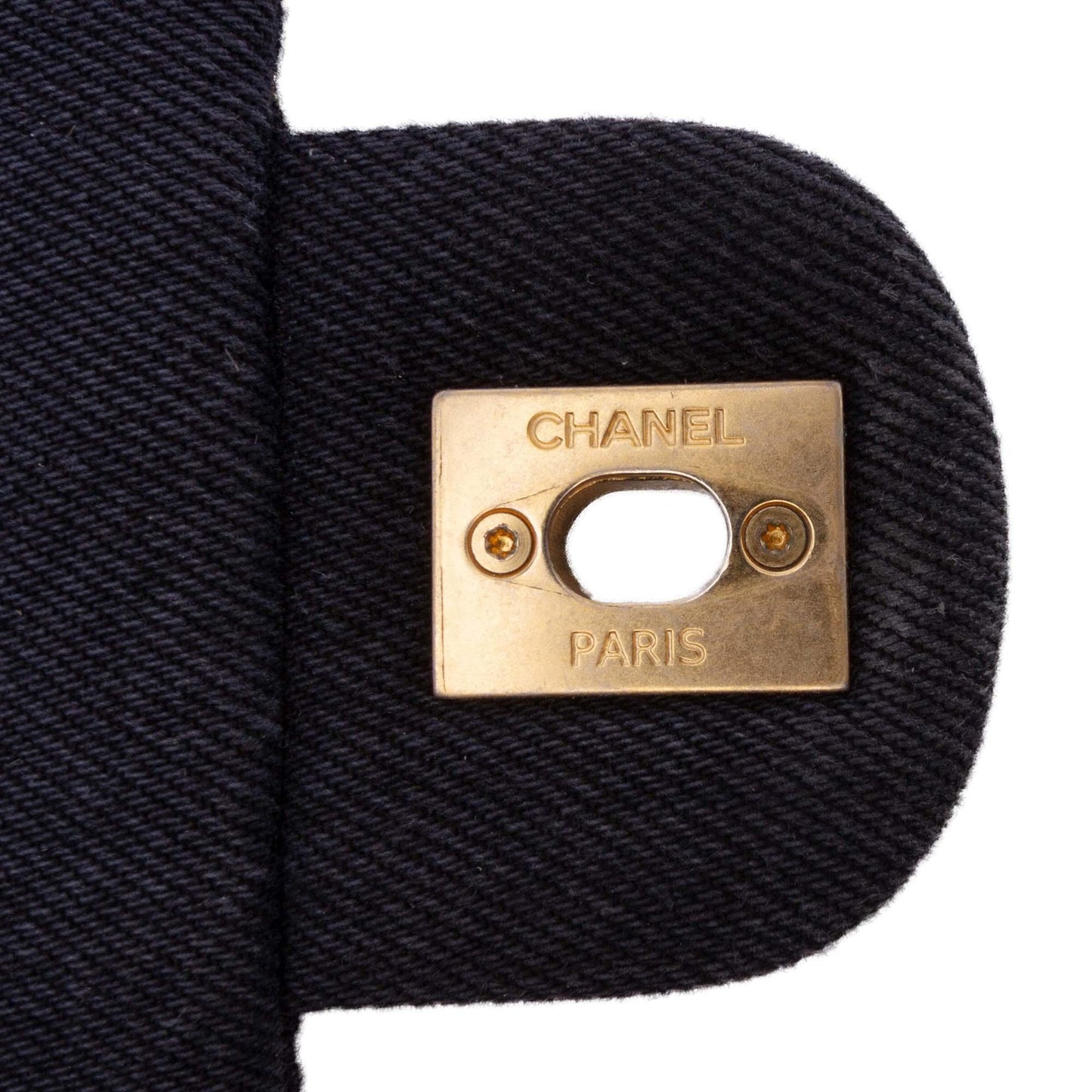 Black Chanel Medium Quilted Denim Mood Flap Crossbody Bag