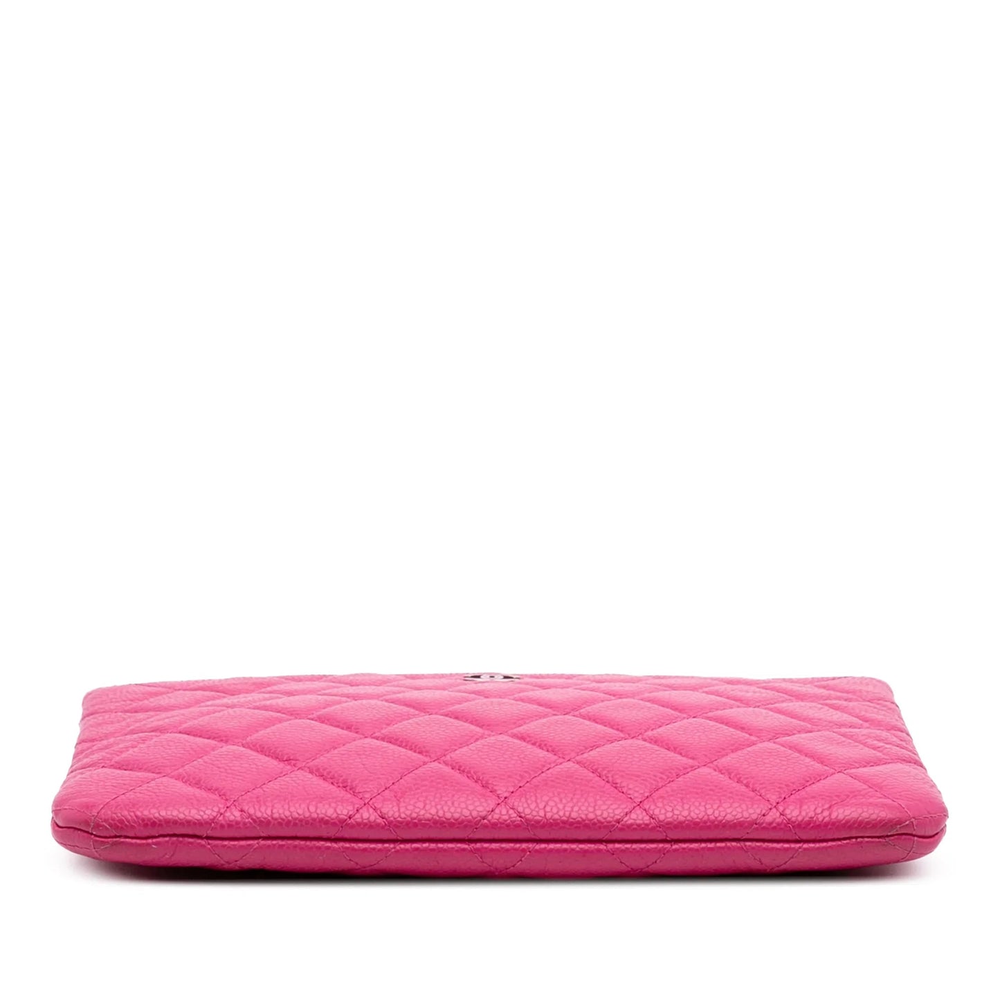 Pink Chanel Small Quilted Caviar O Case Clutch