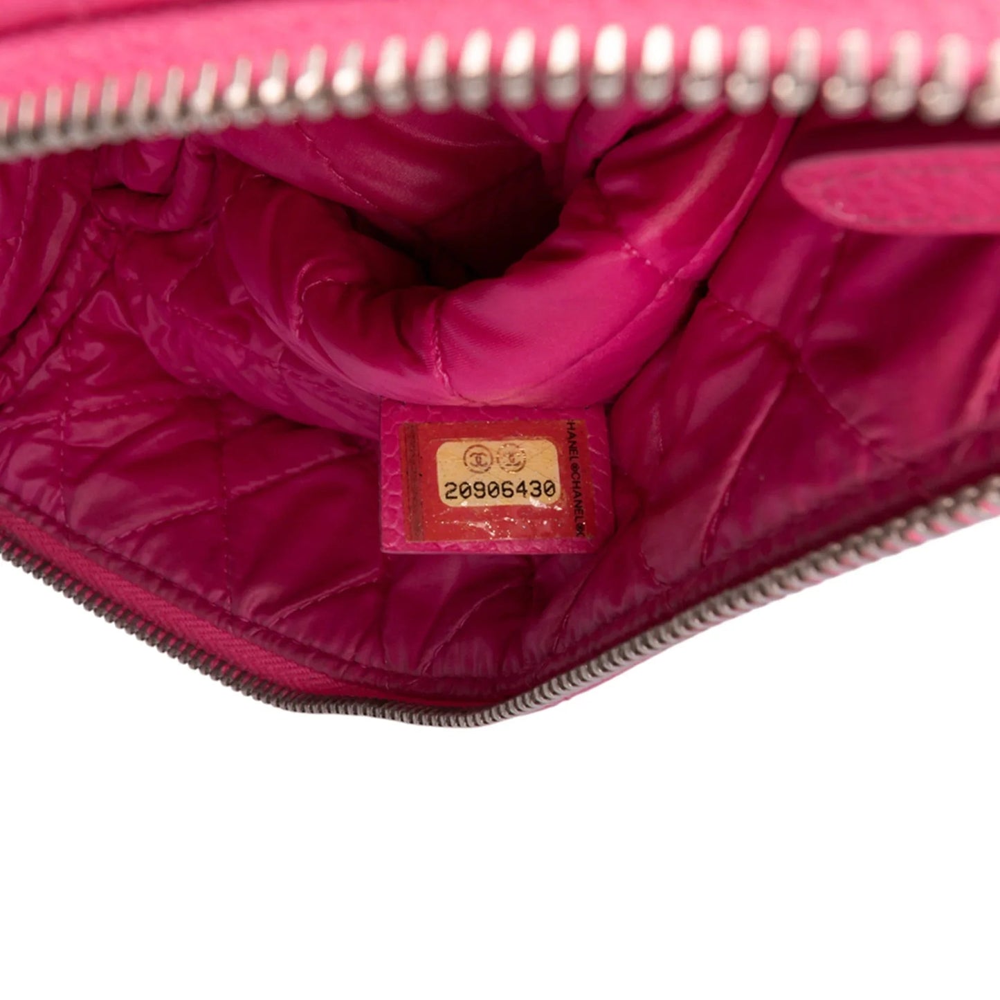 Pink Chanel Small Quilted Caviar O Case Clutch