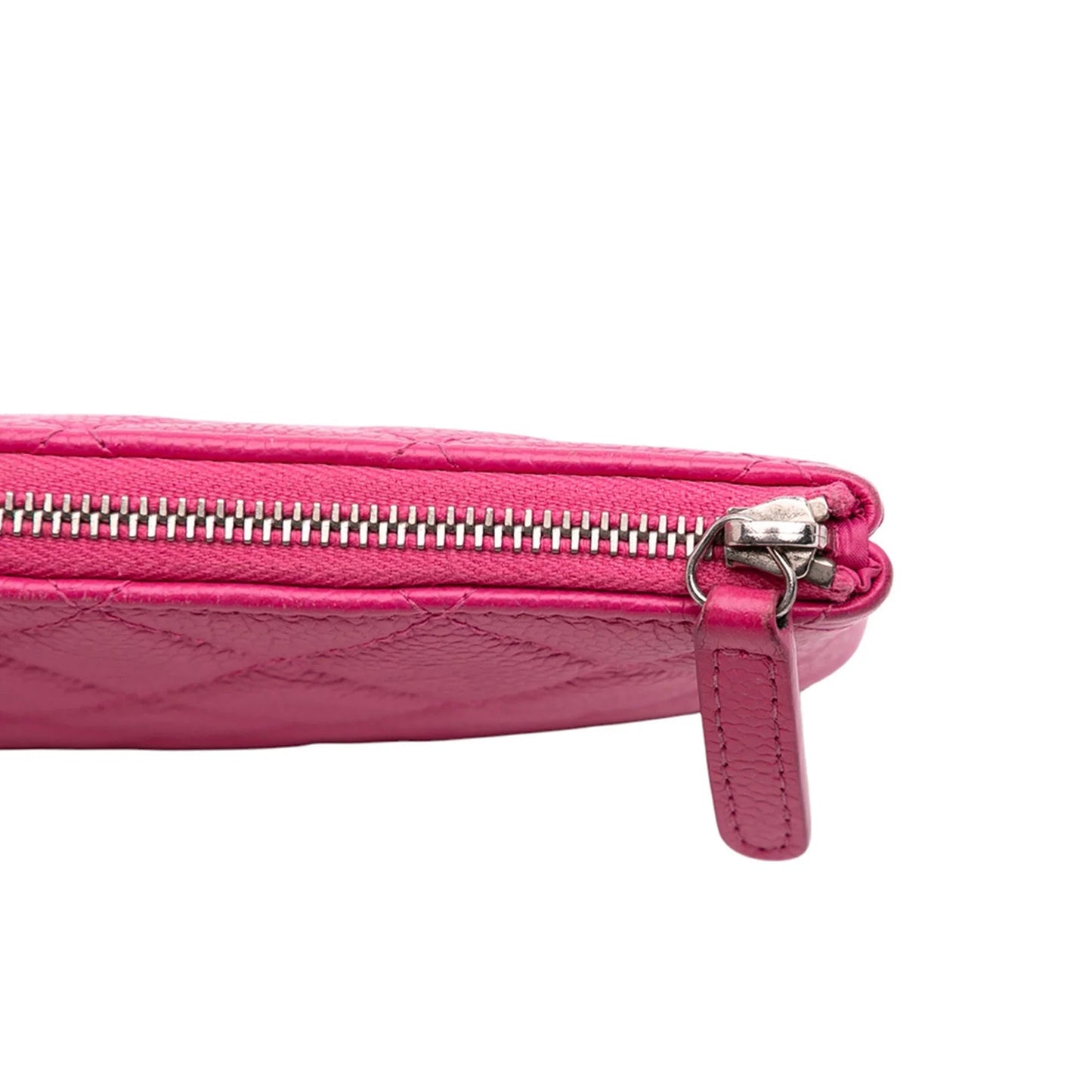 Pink Chanel Small Quilted Caviar O Case Clutch