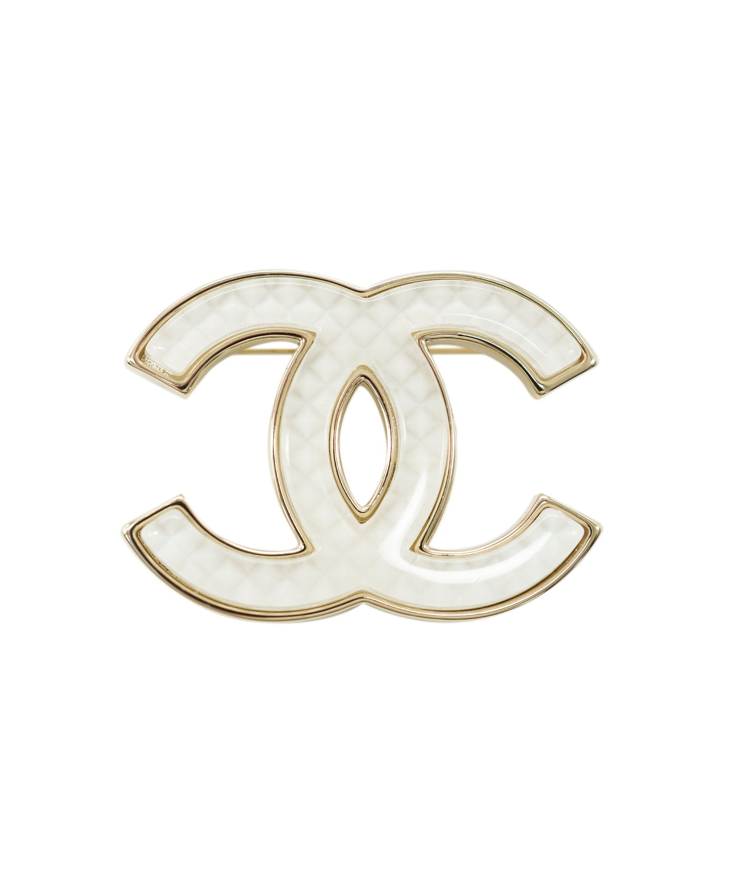 CHANEL Cocomark White Brooch DBXS3570