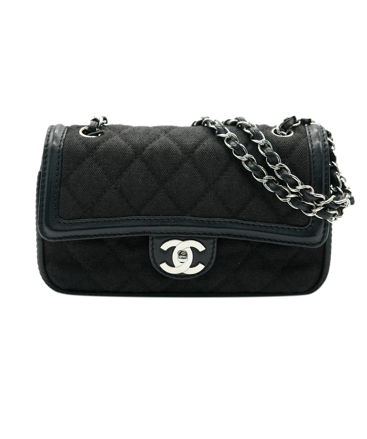 Chanel Black Double Flap Canvas with GHW Bag ALC2214