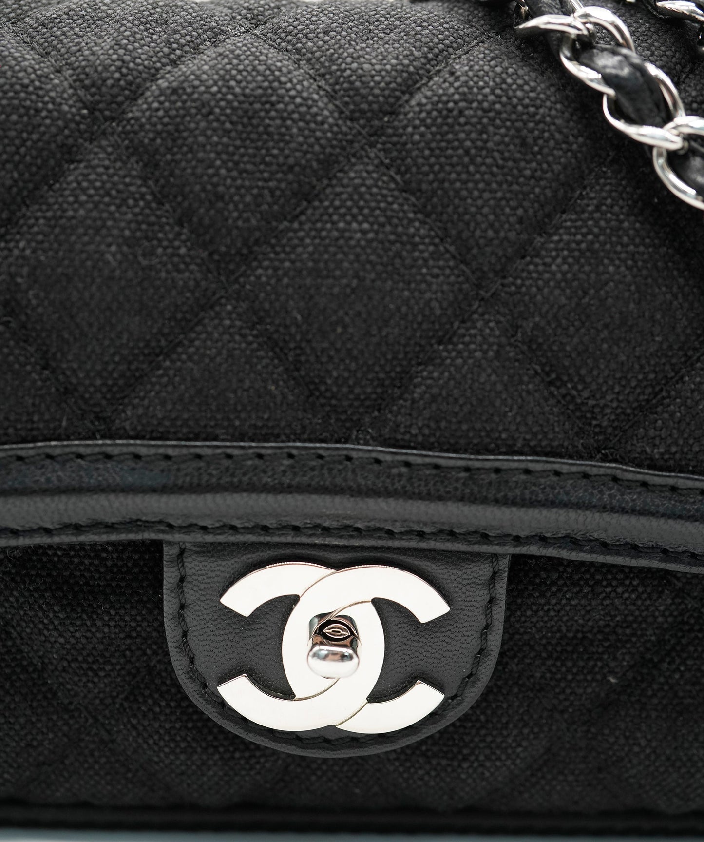 Chanel Black Double Flap Canvas with GHW Bag ALC2214