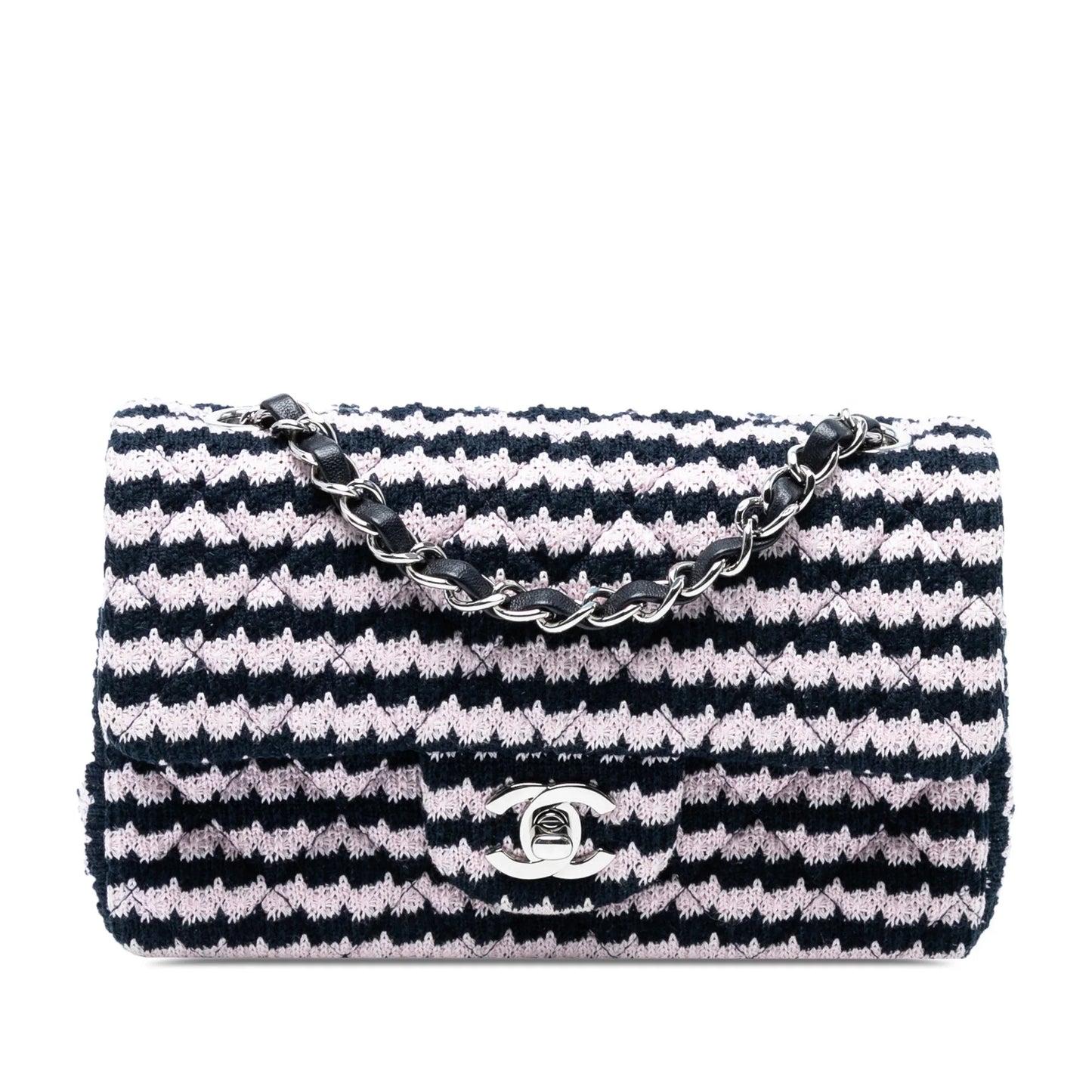 Pink Chanel Mini Rectangular Classic Tweed Single Flap Crossbody Bag