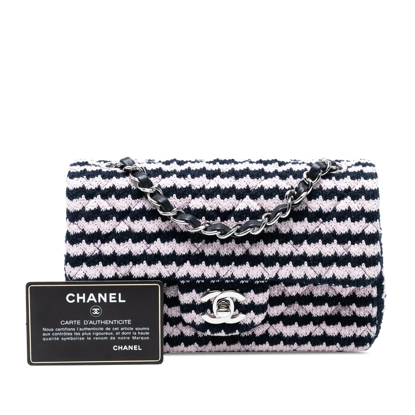 Pink Chanel Mini Rectangular Classic Tweed Single Flap Crossbody Bag