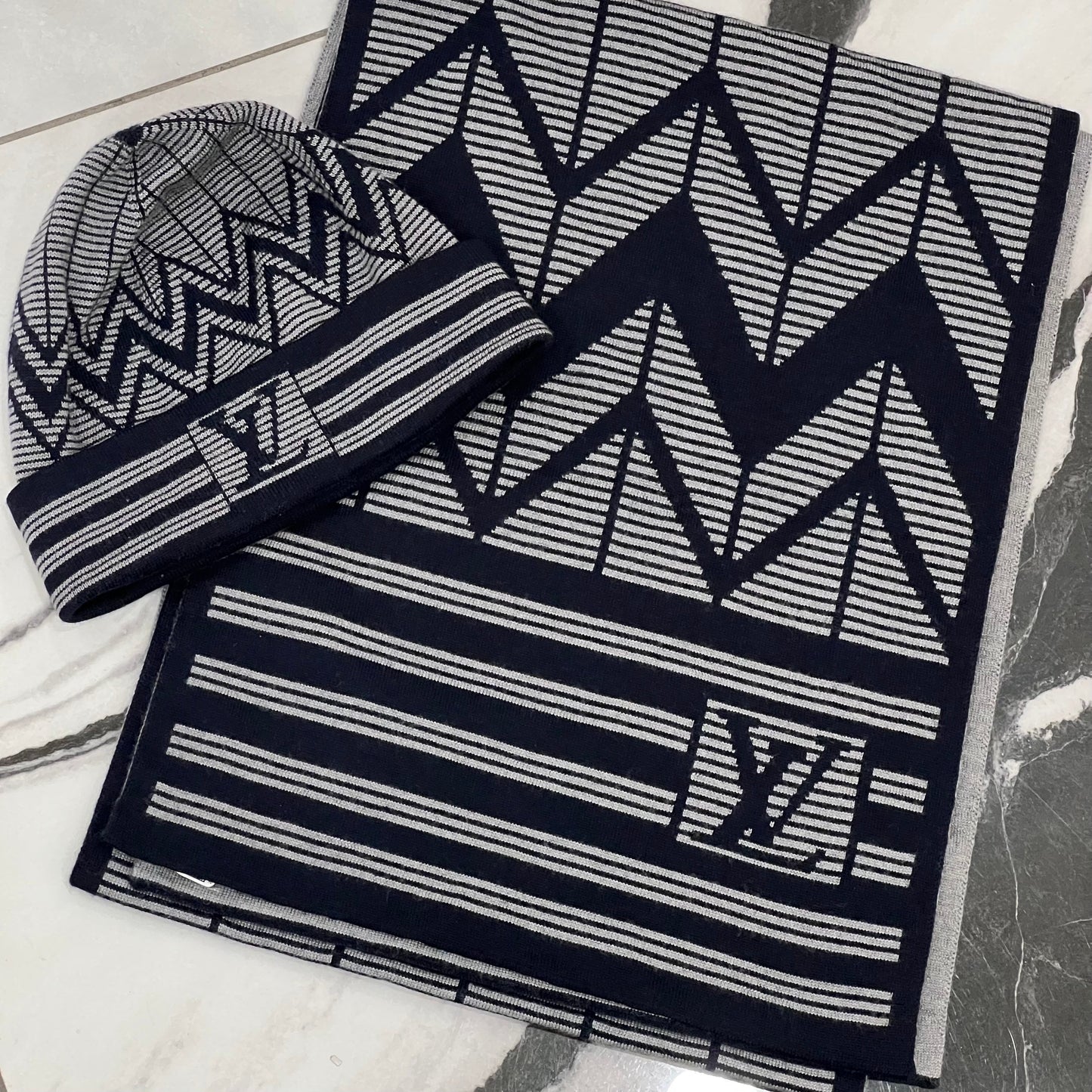 LOUIS VUITTON KARAKOSTRIP WOOL CASHMERE BEANIE