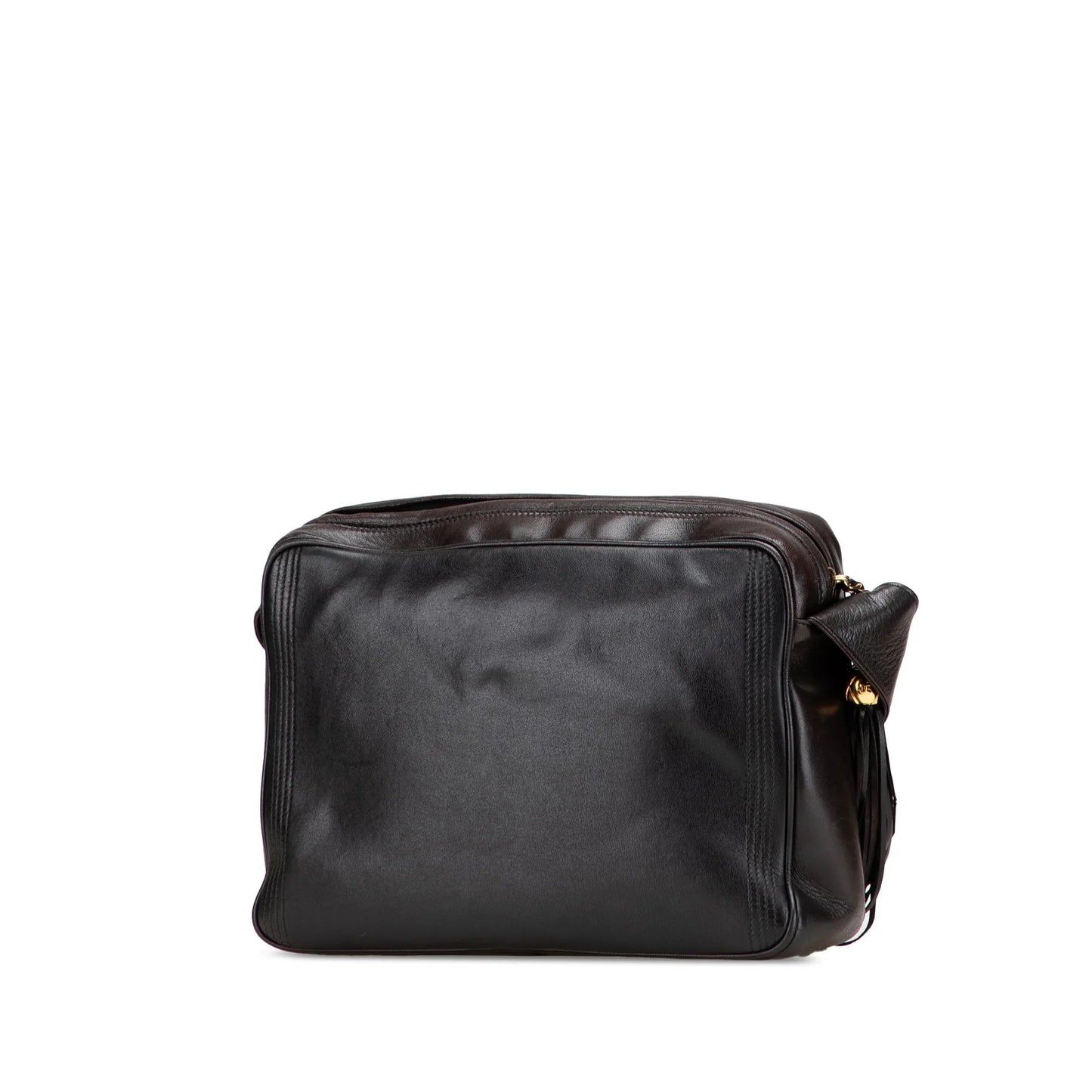 Black Chanel CC Lambskin Flap Tassel Crossbody