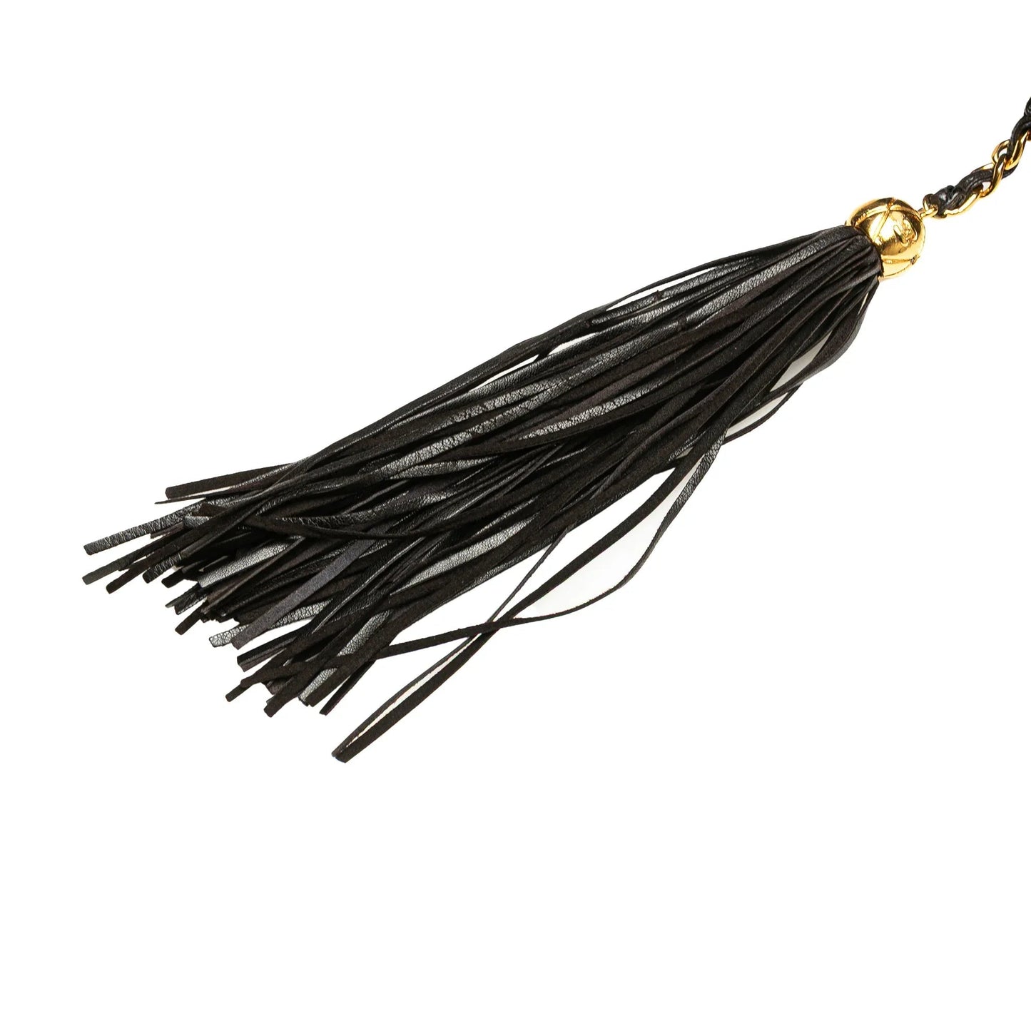 Black Chanel CC Lambskin Flap Tassel Crossbody