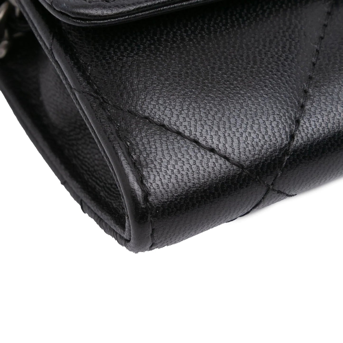 Black Chanel Lambskin 19 Flap Coin Purse With Chain Crossbody Bag