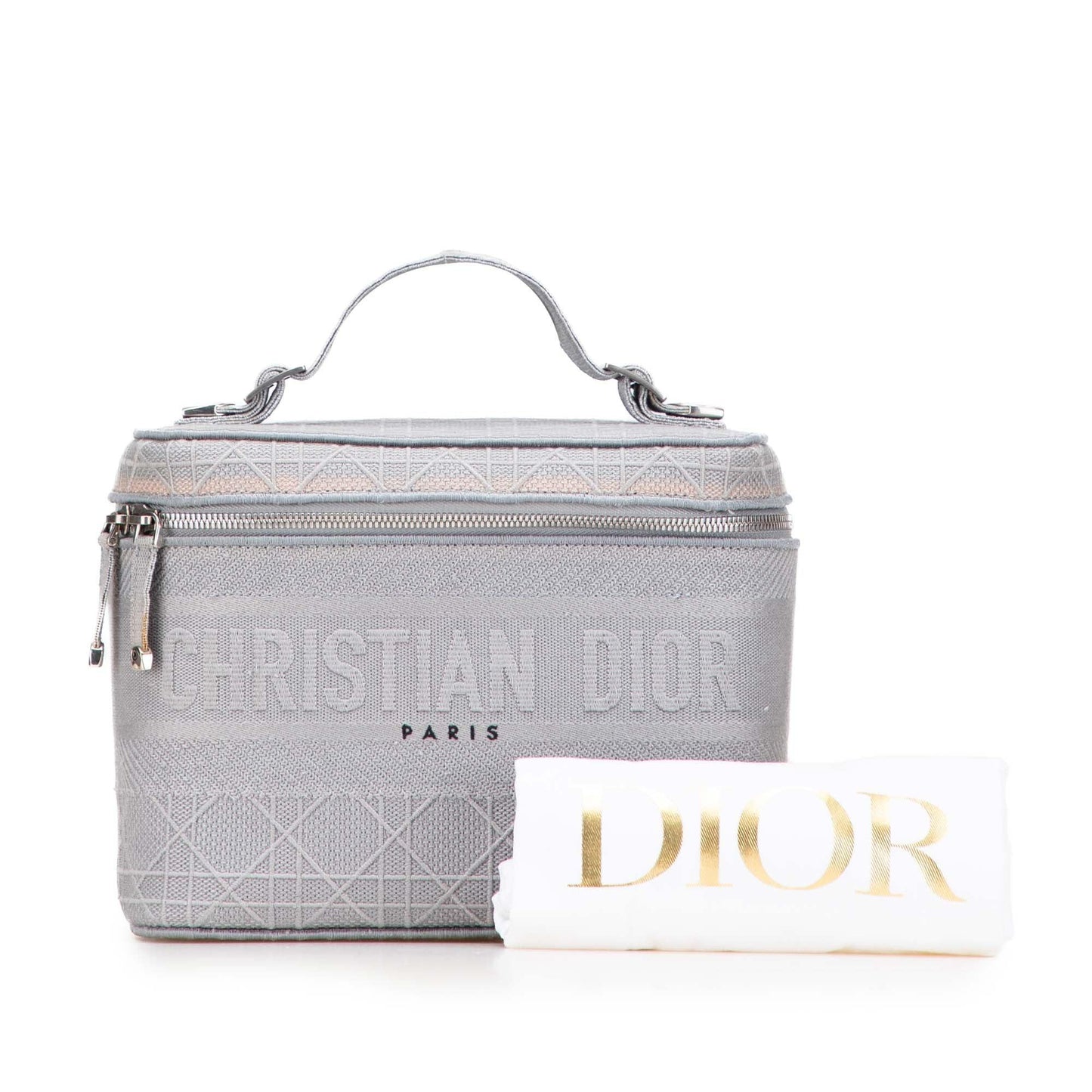 Gray Dior Canvas Cannage Diortravel Vanity Case