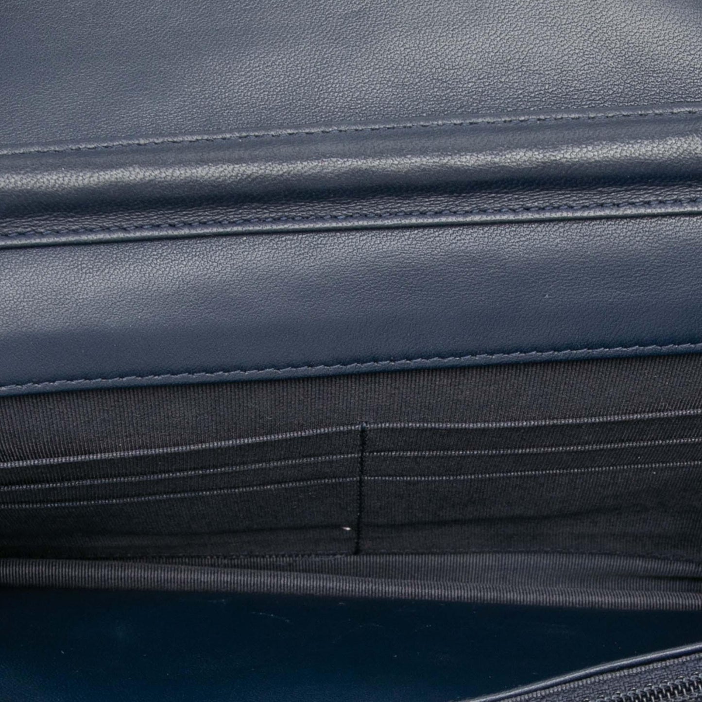 Navy Blue Chanel CC Quilted Lambskin Wallet On Chain Crossbody Bag