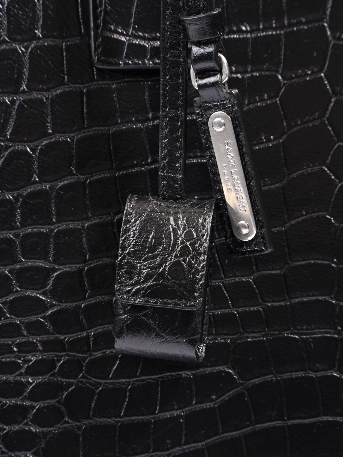 Saint Laurent Sac De Jour Black Embossed Leather North/South