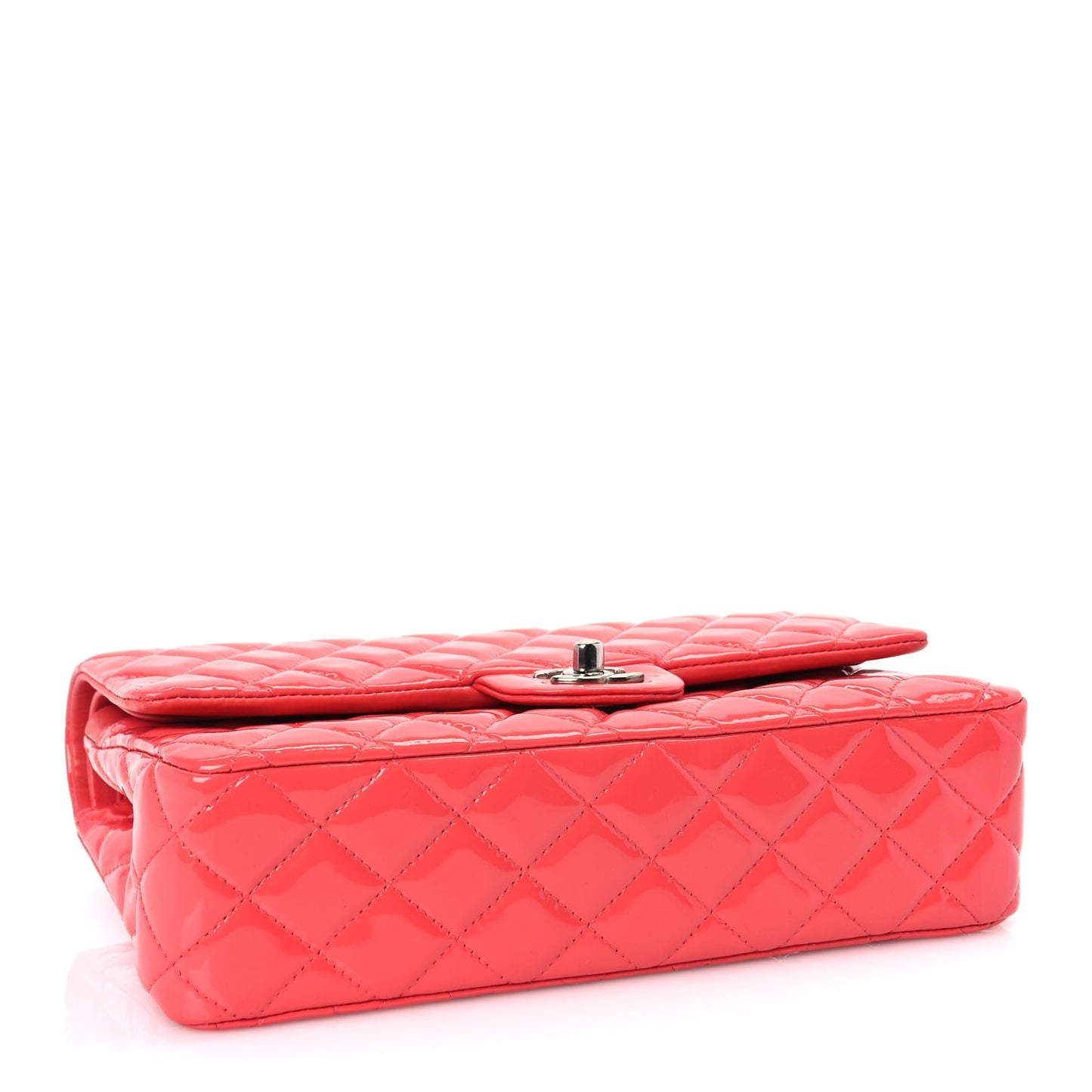 Chanel Patent Calfskin Quilted Medium Double Flap Dark Pink