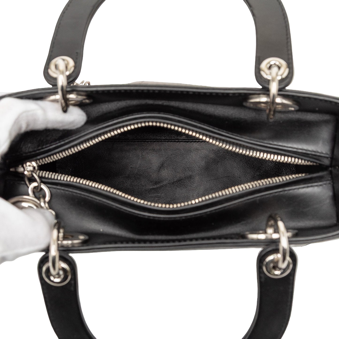 Black Dior Medium Calfskin Pockets Lady Dior Satchel