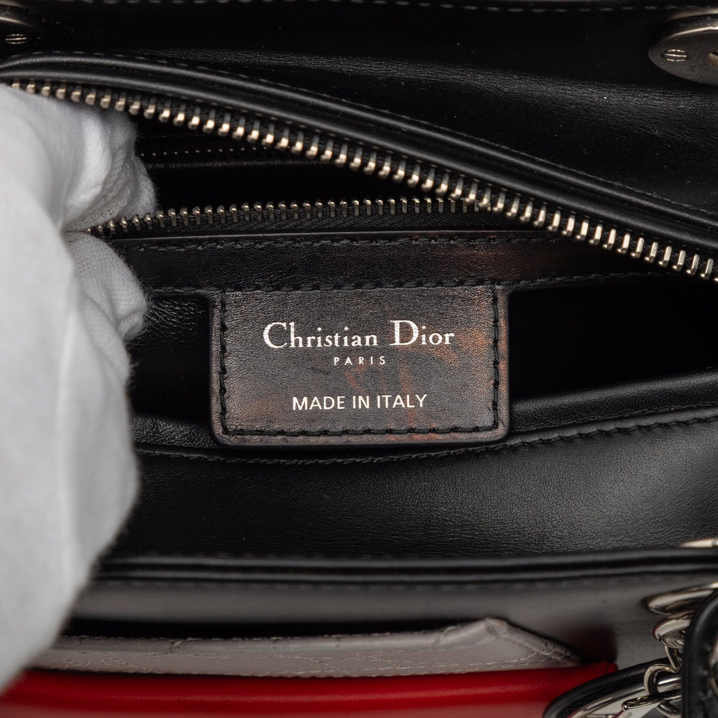 Black Dior Medium Calfskin Pockets Lady Dior Satchel