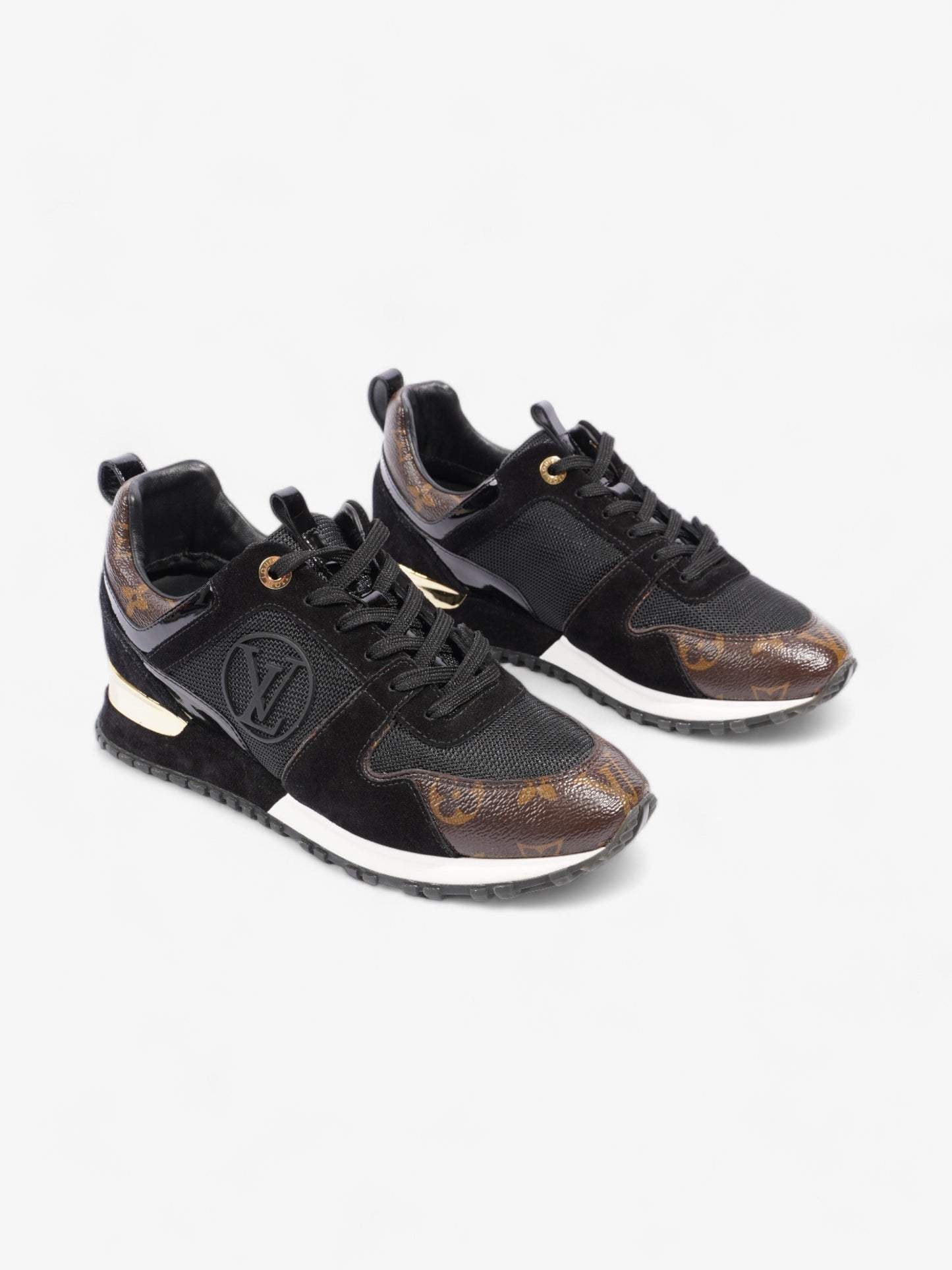 Louis Vuitton Run Away Trainer N/A Black / Monogram / Gold Suede EU 36.5 UK 4.5