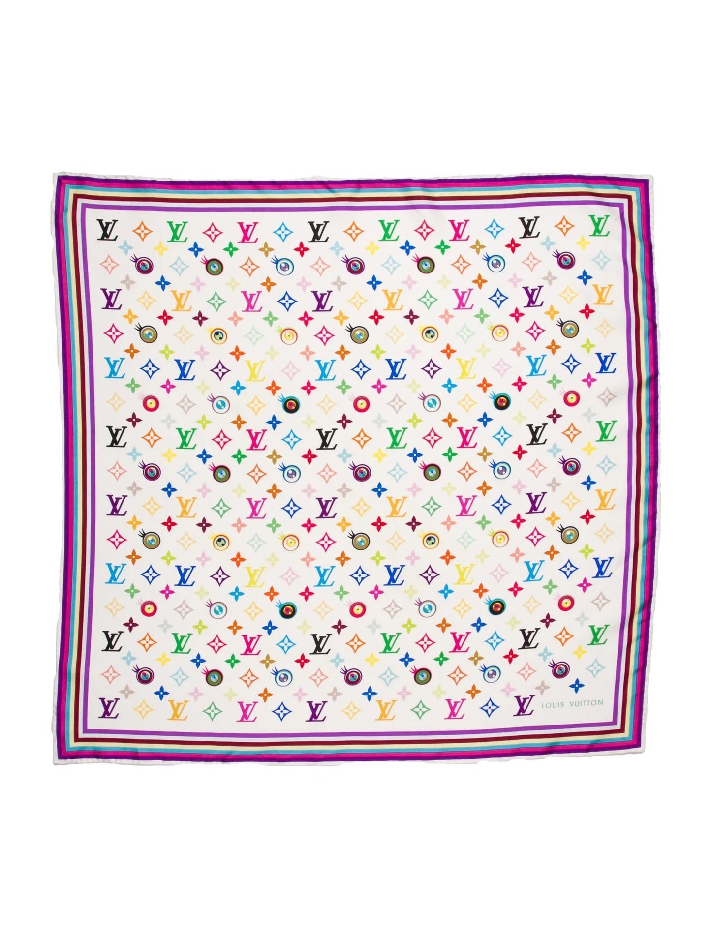 LOUIS VUITTON MULTICOLOR MONOGRAM EYE LOVE SILK SCARF