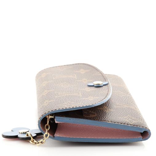 Louis Vuitton Monogram Bloom Flower Emilie Wallet Blue Jean