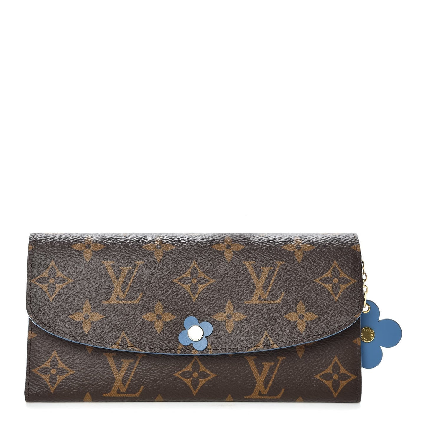 Louis Vuitton Monogram Bloom Flower Emilie Wallet Blue Jean