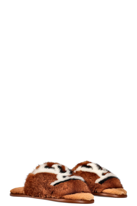 LOUIS VUITTON Homey Flat Mules Fur