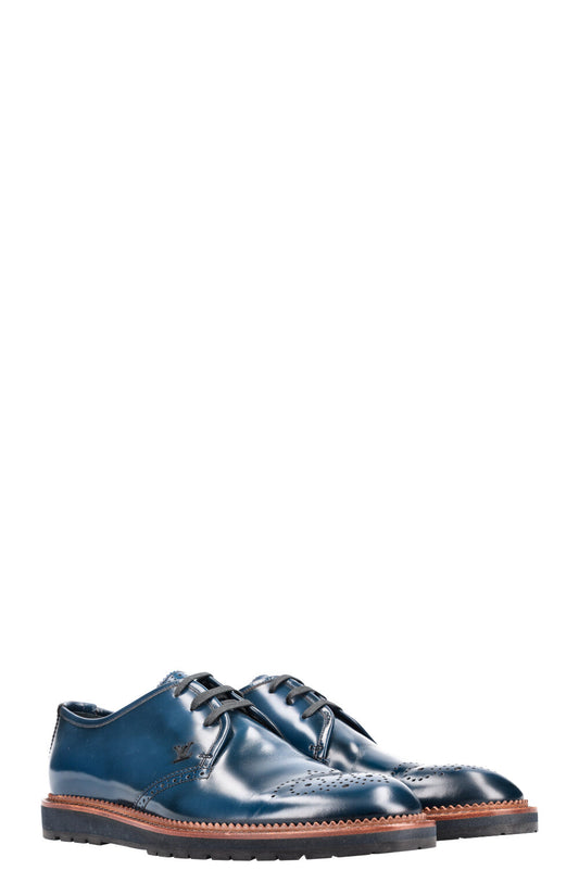 LOUIS VUITTON Lace Up Flats Blue