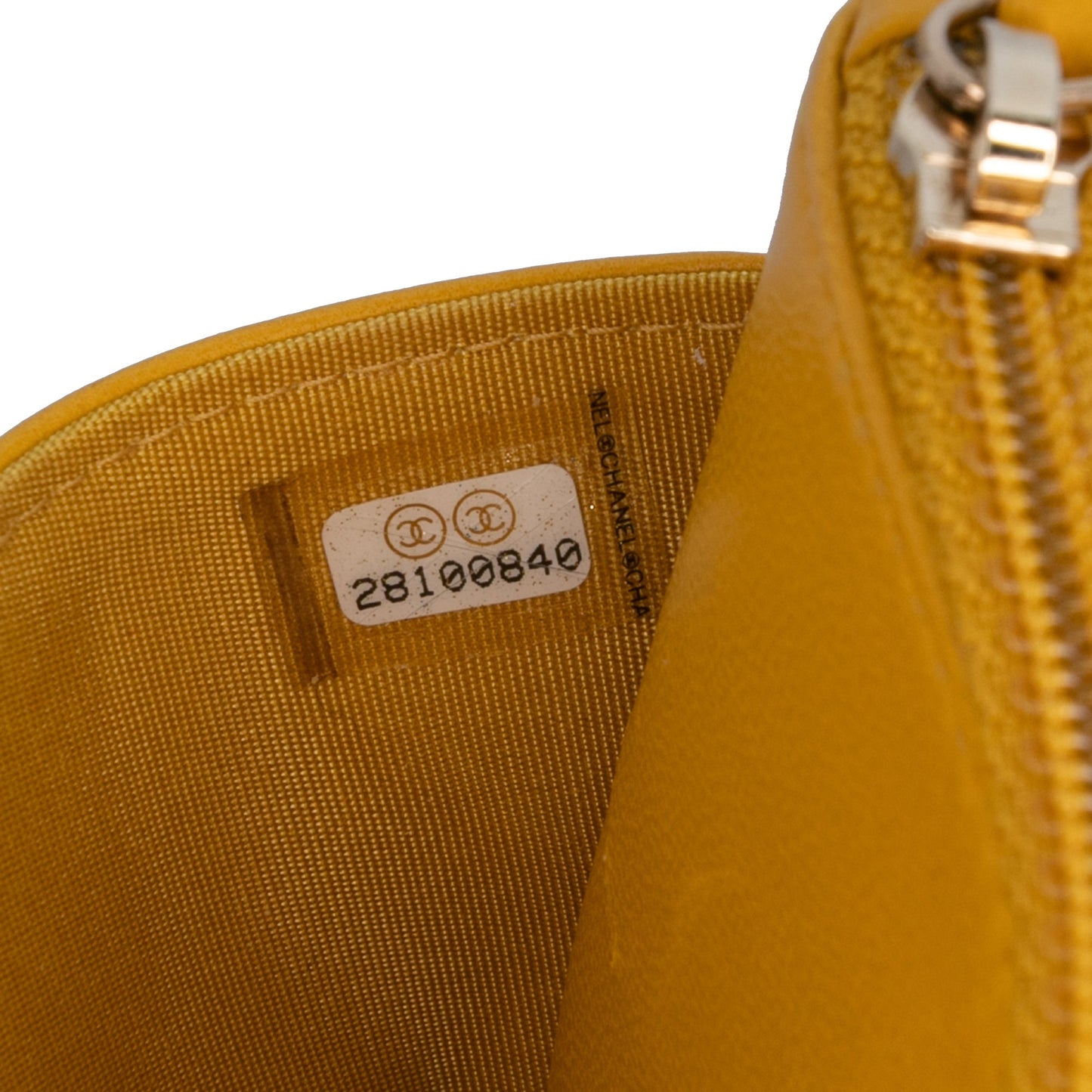 Yellow Chanel Quilted Lambskin Boy Wallet On Chain Crossbody Bag