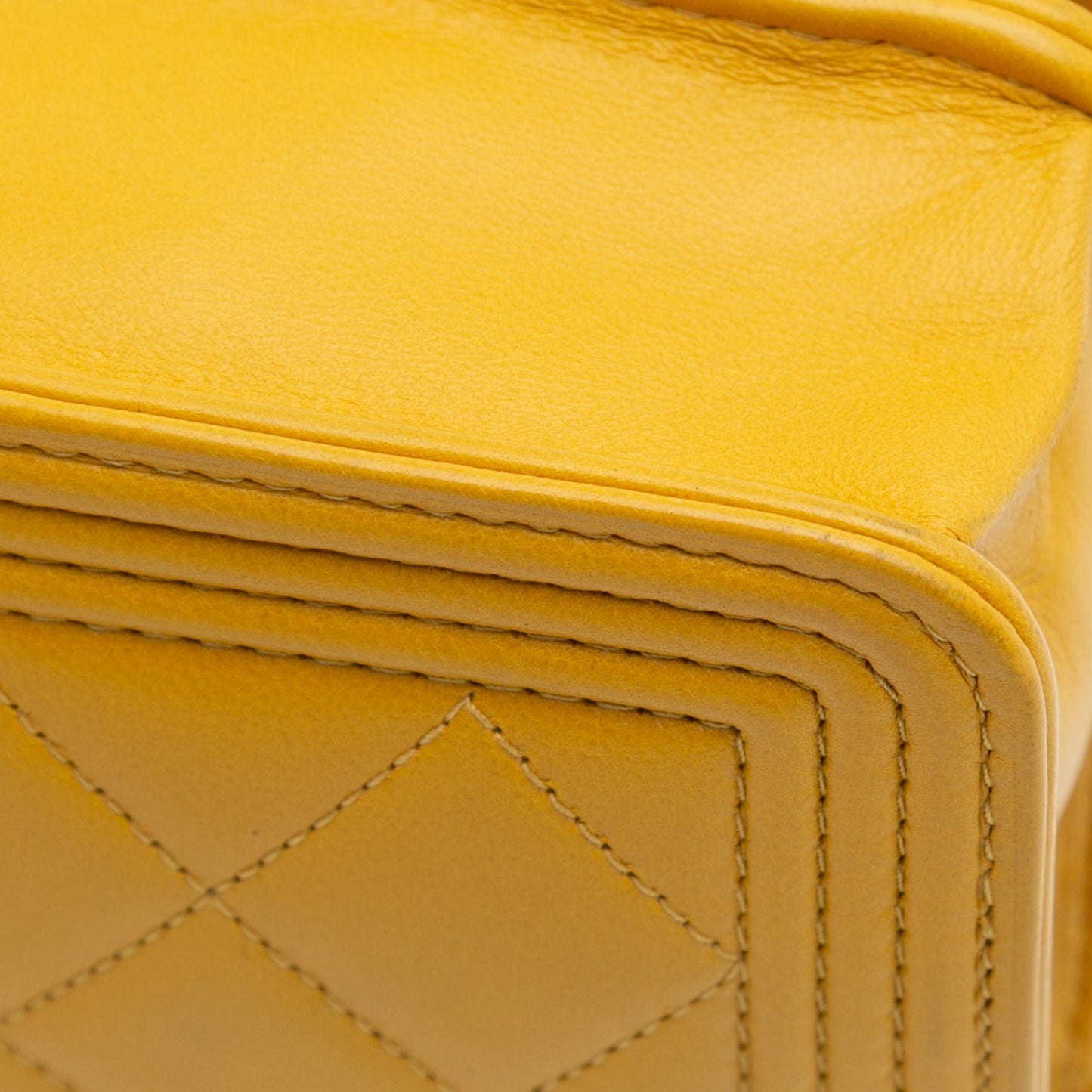 Yellow Chanel Quilted Lambskin Boy Wallet On Chain Crossbody Bag