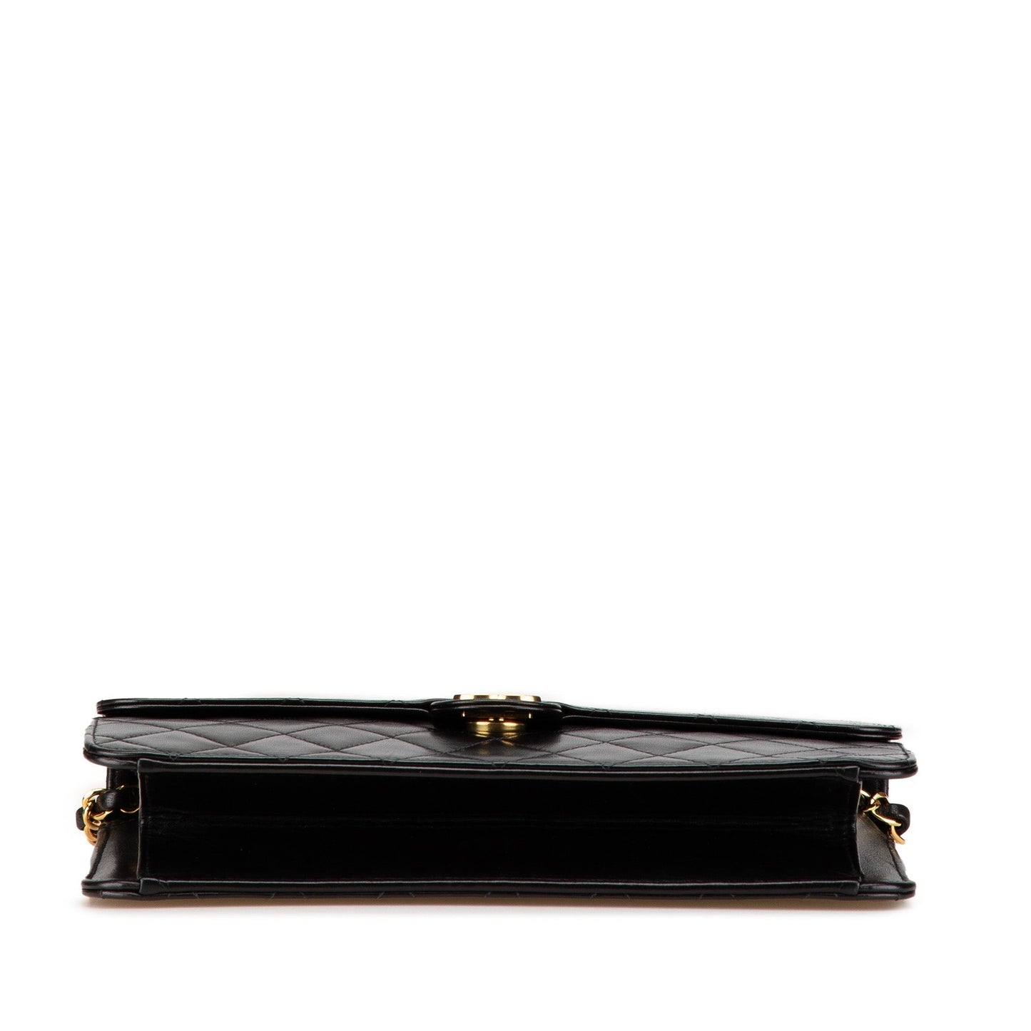 Black Chanel CC Quilted Lambskin Single Flap Crossbody Bag