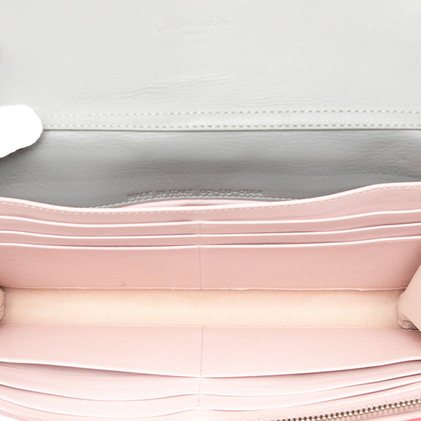 Pink Dior Lambskin Cannage Lady Dior Wallet On Chain Shoulder Bag