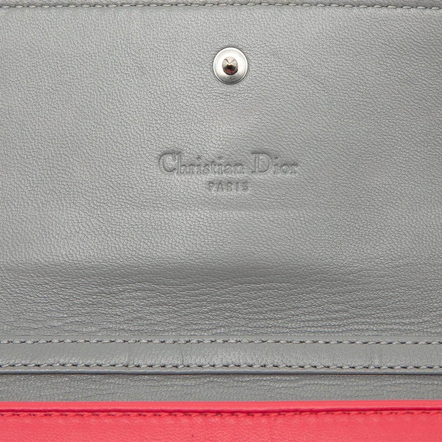 Pink Dior Lambskin Cannage Lady Dior Wallet On Chain Shoulder Bag