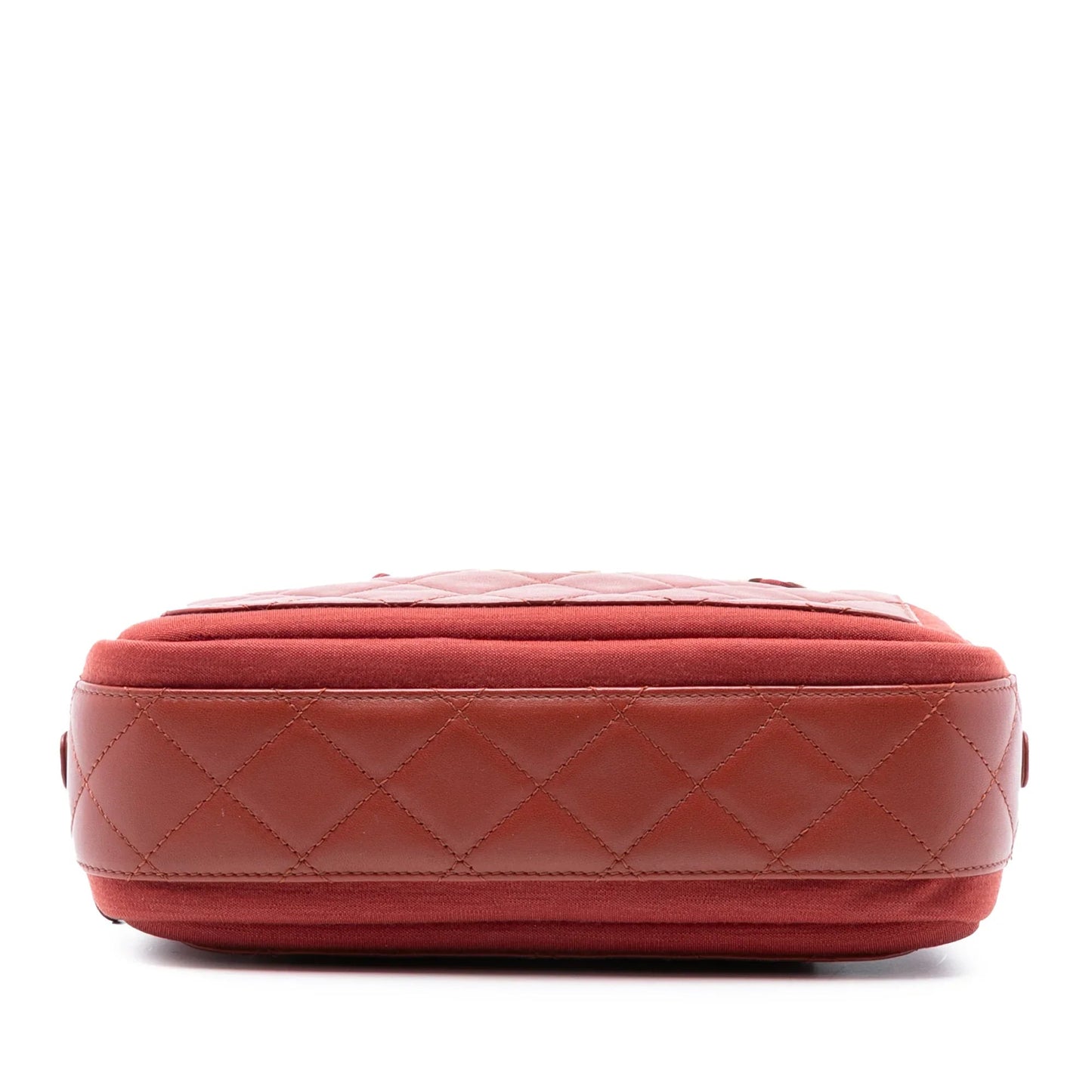 Red Chanel Paris Hamburg Quilted Lambskin and Jersey Camera Case Shoulder Bag