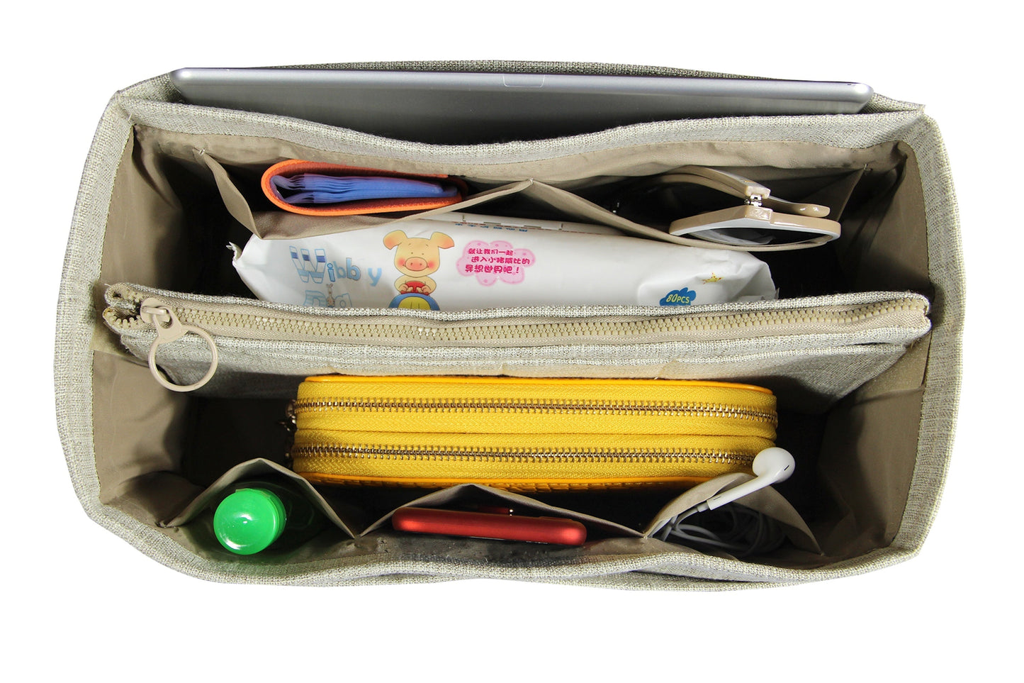 [Chanel Cerf Small] Waterproof Linen Bag Organizer - Customized Purse Insert, Tote Liner Protector, Handbag Organiser (Type B)