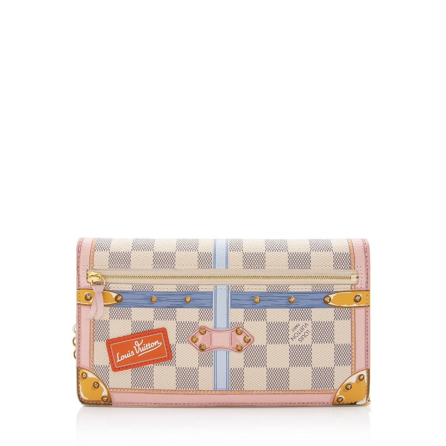 Louis Vuitton Damier Azur Summer Trunk Pochette Weekend Crossbody Bag (SHF-6YST27)