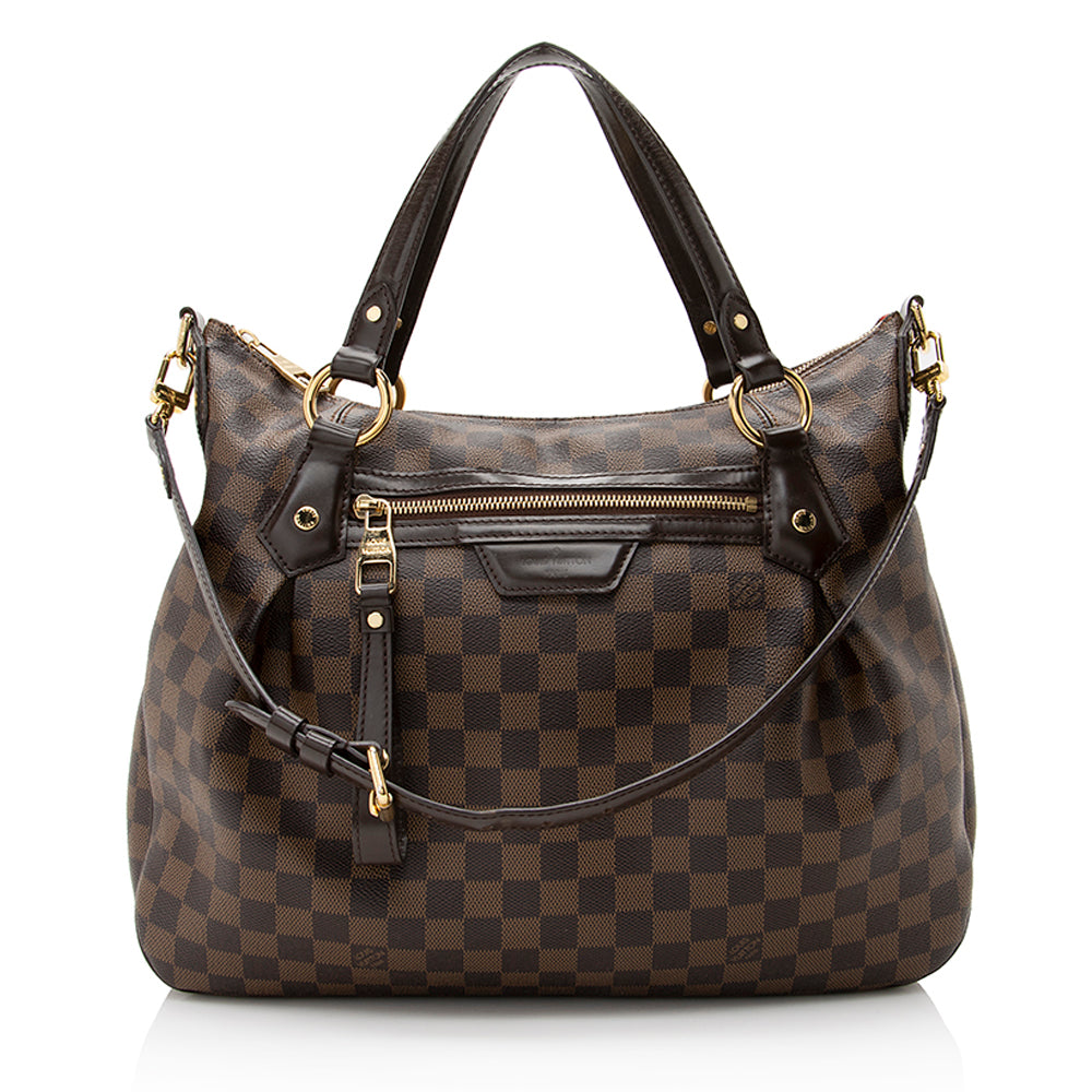 Louis Vuitton Damier Ebene Evora MM Shoulder Bag (SHF-22530)